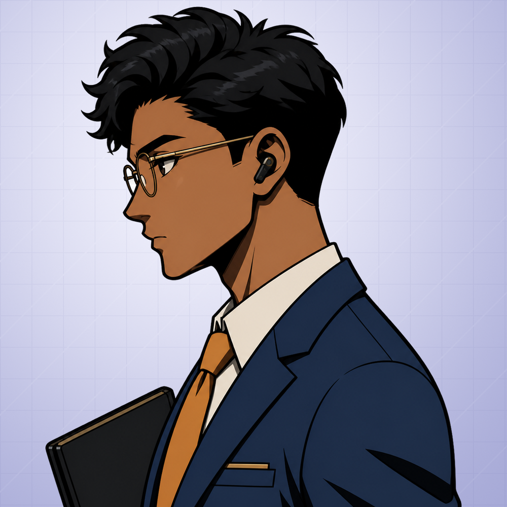 Swept Hair Broker anime profile artwork