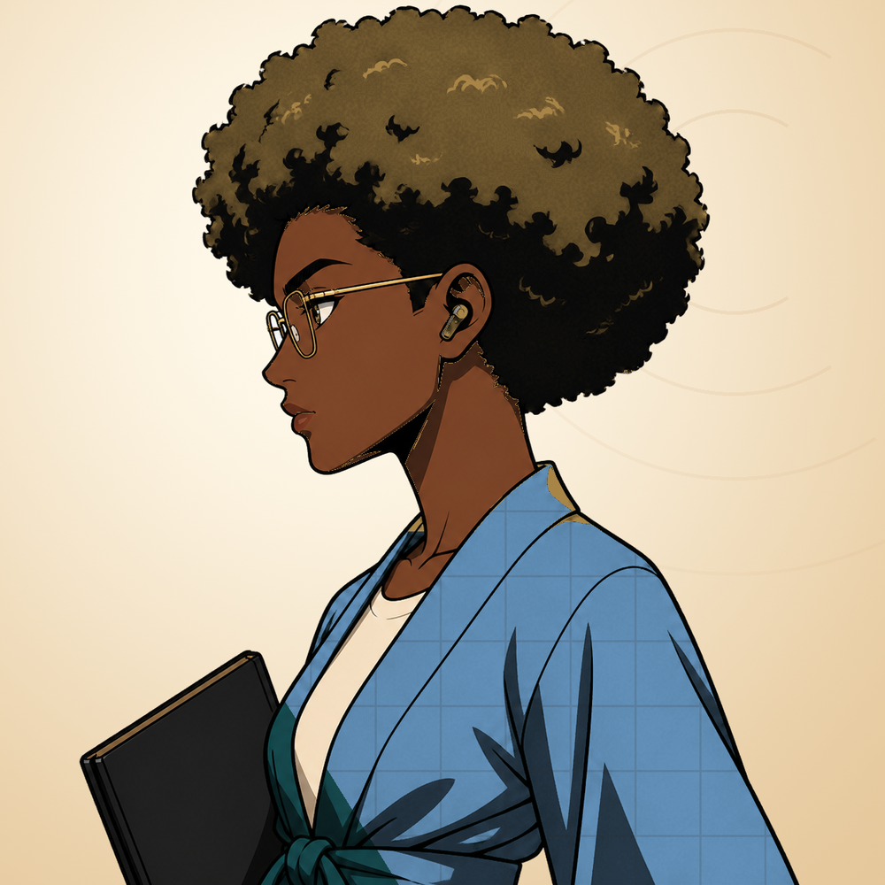 Natural Afro Kimono Broker anime profile artwork